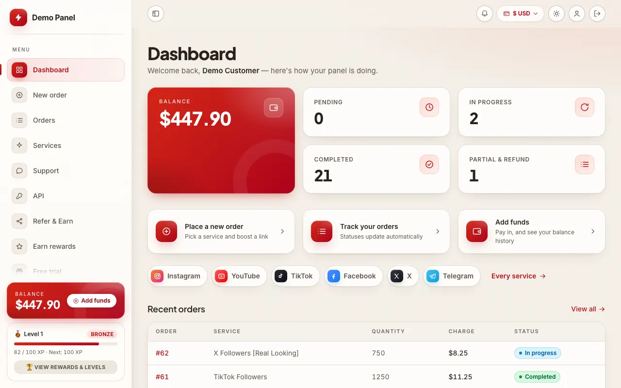 GetMy Classic theme: the storefront dashboard