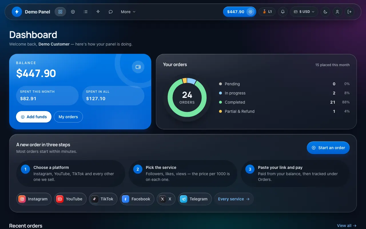 Liquid Glass theme in dark mode