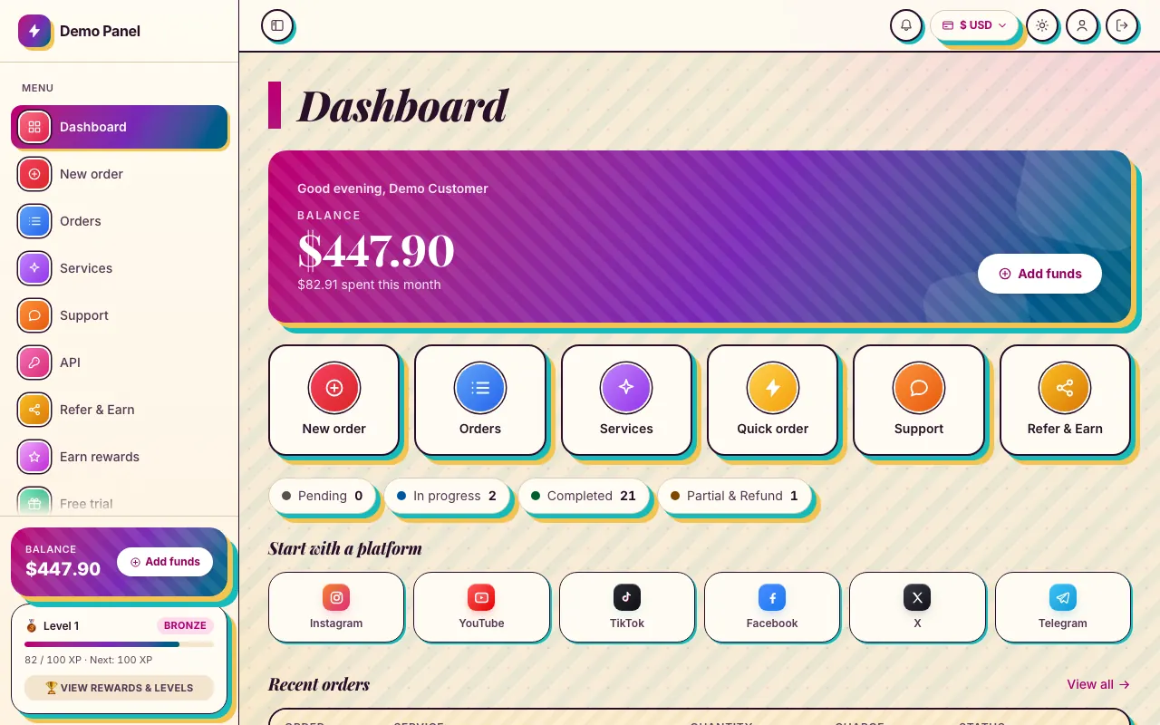 Maximalism theme: the storefront dashboard