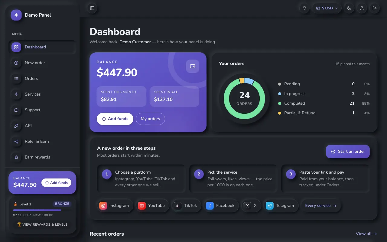 Neumorphism theme in dark mode