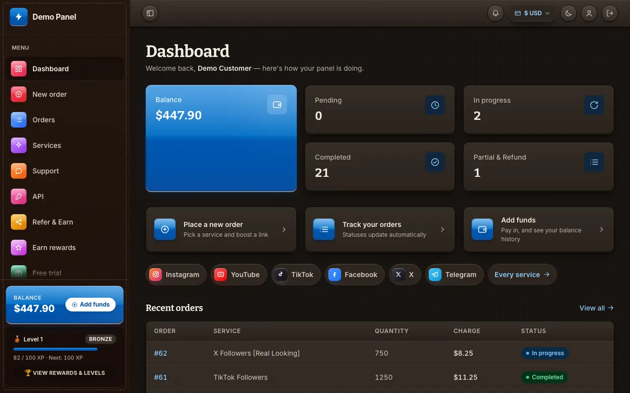 Skeuomorphism theme in dark mode